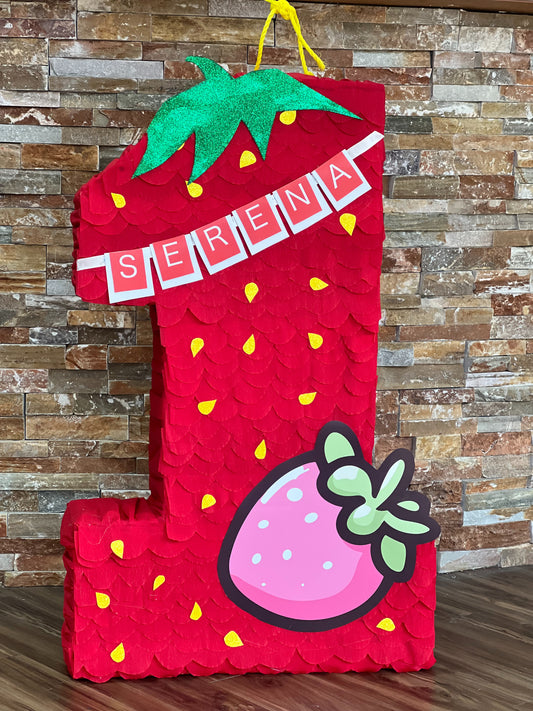 Number Strawberry piñata